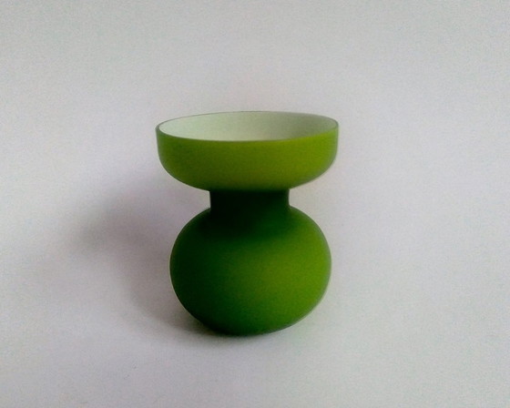Image 1 of Carlo Moretti Space Age/Pop-Art Grüne Satin Vase Murano 1970'S