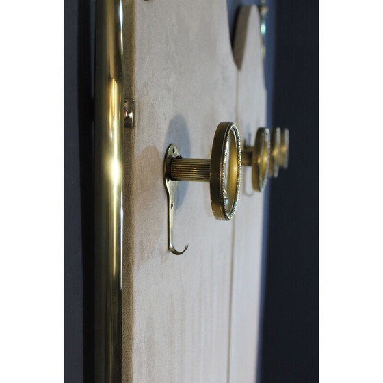 Image 1 of Vintage Kleiderbügel aus Messing und Samt, Italien 1950er Jahre