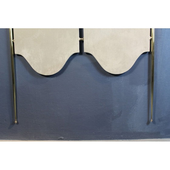 Image 1 of Vintage Kleiderbügel aus Messing und Samt, Italien 1950er Jahre