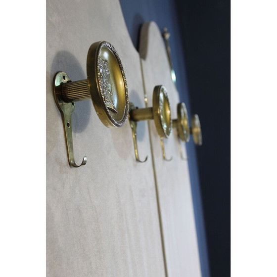 Image 1 of Vintage Kleiderbügel aus Messing und Samt, Italien 1950er Jahre