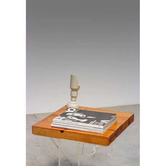 Image 1 of Satz von 3 Vintage-Beistelltischen aus Acrylglas und Ulmenholz, Frankreich 1970