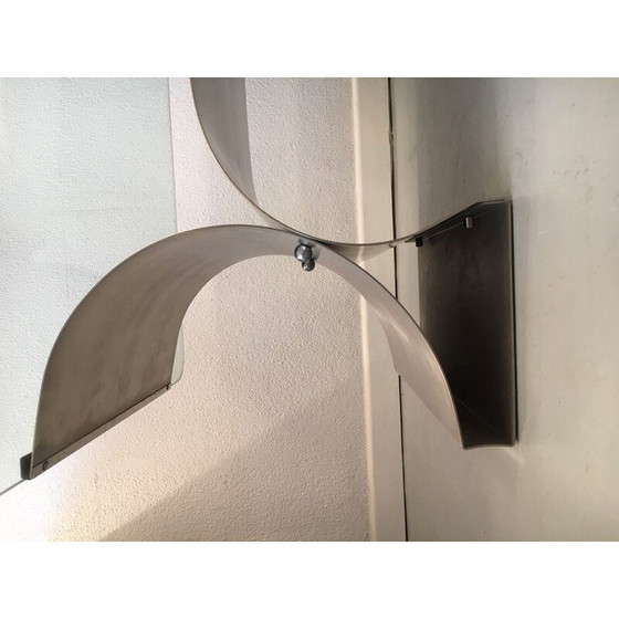 Image 1 of Vintage Couchtisch aus gebürstetem Stahl und Glas, Frankreich 1970