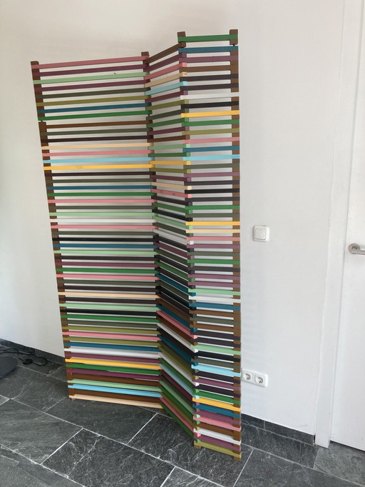 3x Vintage Holz-Faltwand