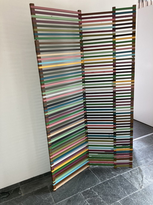 3x Vintage Holz-Faltwand