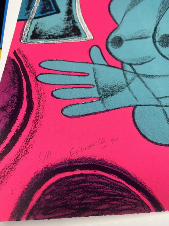 Image 1 of Guillaume Corneille (Cobra) Seltene Lithographie Signiert Tendre Est L'Oiseau 1991