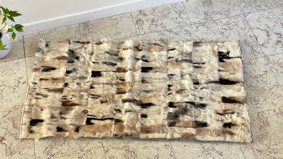 Image 1 of Fellteppich 70er Jahre Beige-Braun - 56 X 107Cm