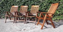 4x Klappstühle aus Teakholz und Garten