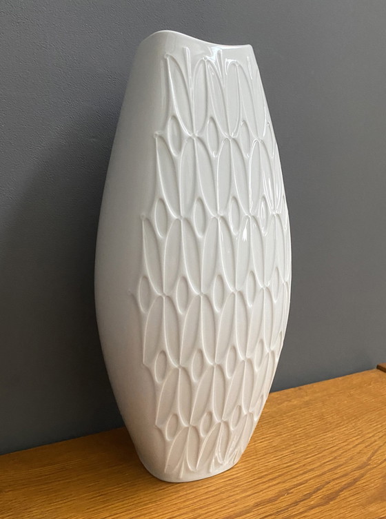 Image 1 of Große weiße Vintage-Keramik-Vase von Alka Kunst Bavaria