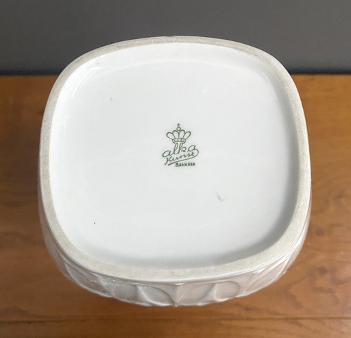 Große weiße Vintage-Keramik-Vase von Alka Kunst Bavaria