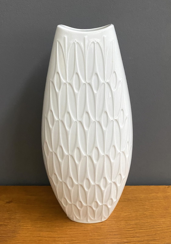 Image 1 of Große weiße Vintage-Keramik-Vase von Alka Kunst Bavaria