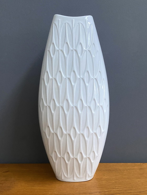Image 1 of Große weiße Vintage-Keramik-Vase von Alka Kunst Bavaria