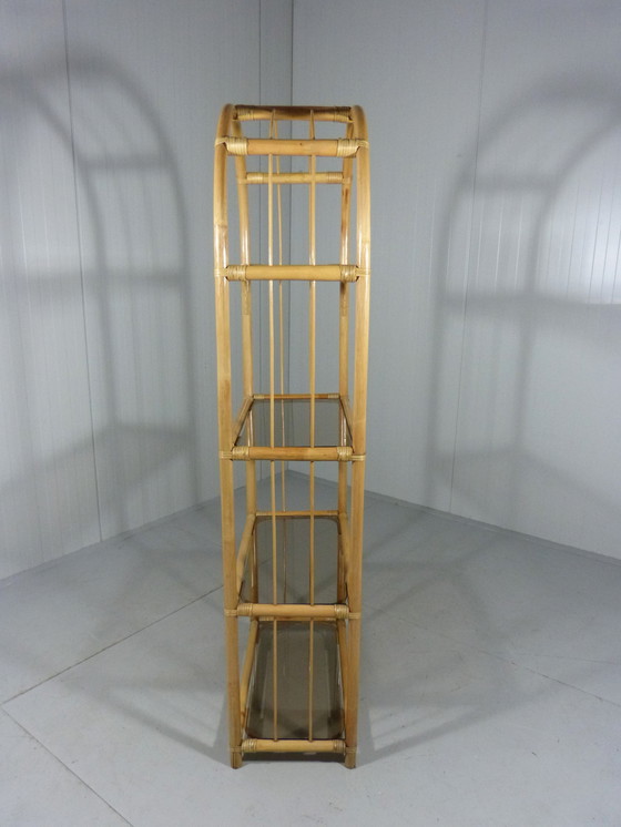 Image 1 of Vintage Rattan & Rauchglas Regal 1970'S