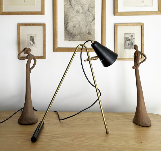 Image 1 of Große Italienische Messing Stehlampe Design 50er Jahre