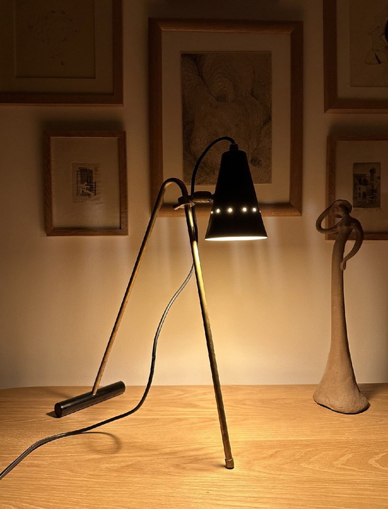 Image 1 of Große Italienische Messing Stehlampe Design 50er Jahre