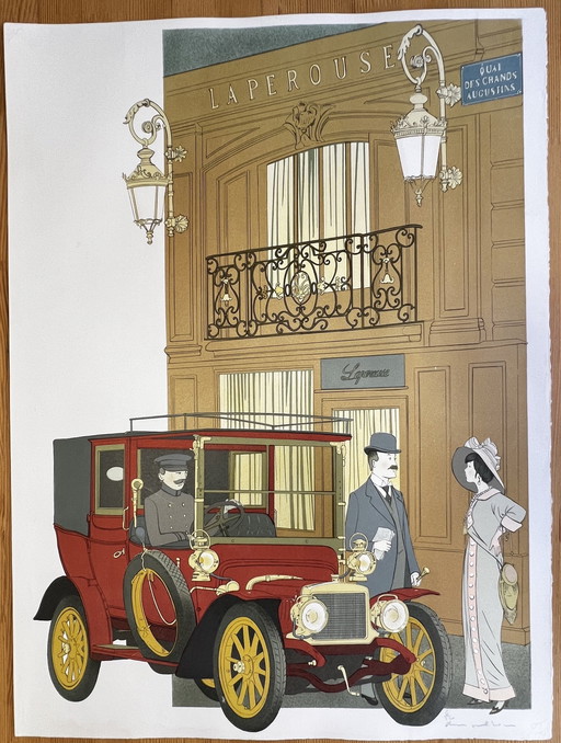  Denis Paul Noyer, Signierte Lithographie - Restaurant Laperouse