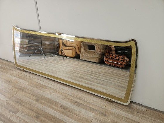 Image 1 of Mid Century Spiegel mit goldenen und messingfarbenen Verzierungen