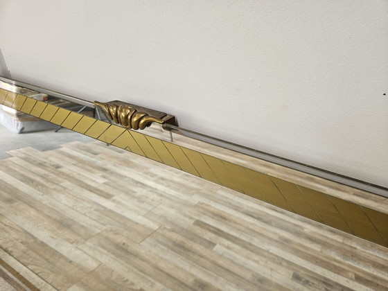 Image 1 of Mid Century Spiegel mit goldenen und messingfarbenen Verzierungen