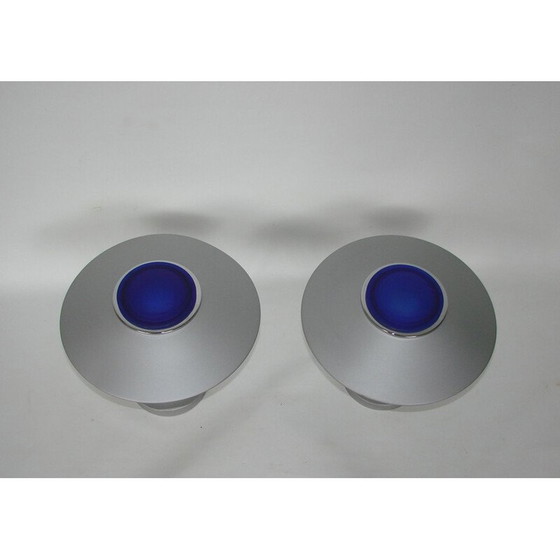 Image 1 of Paar Wandleuchter aus Metall und Glas, 1980