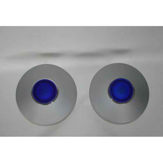 Image 1 of Paar Wandleuchter aus Metall und Glas, 1980