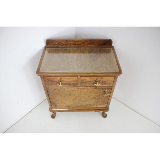 Vintage Holz und Spiegel Vitrine, Tschechoslowakei 1920