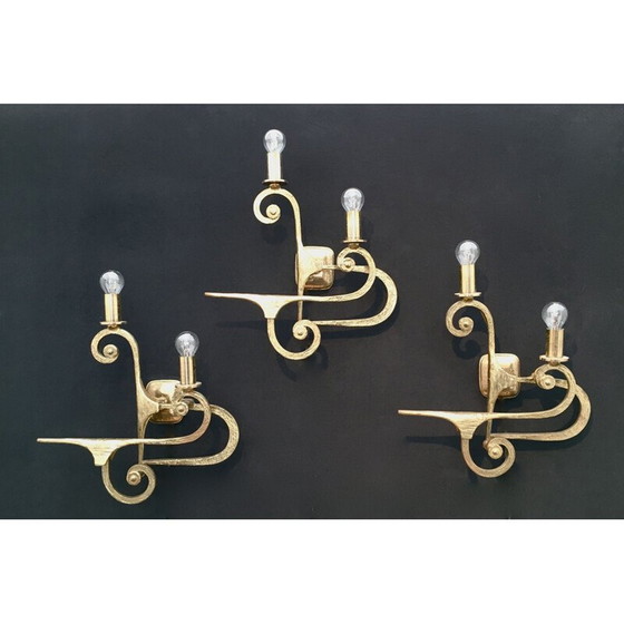 Image 1 of Ein Paar Vintage-Wandleuchten aus Bronze von G. Piombanti, Italien 1950