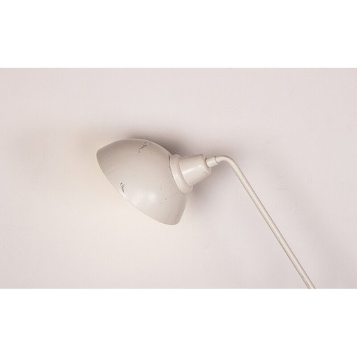 Kippbare Schreibtischlampe aus weißem Metall und Stahl, Frankreich 1960