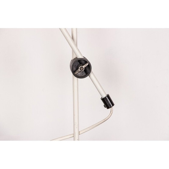 Image 1 of Kippbare Schreibtischlampe aus weißem Metall und Stahl, Frankreich 1960