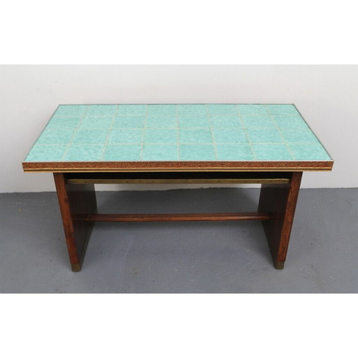 Vintage Couchtisch aus dunklem Holz, Deutschland 1950