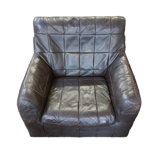 Image 1 of Satz von 3 Vintage Leder Patchwork Sitz Artima