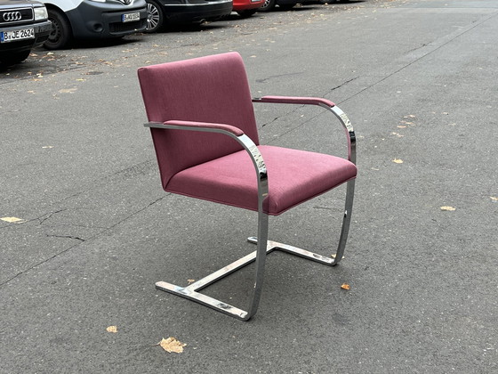 Image 1 of 1/4 Vintage Brno Knoll Sessel Stuhl Ludwig Mies Van Der Rohe Altrosa Bauhaus Chrom Polster Freischwinger Arm Chair 
