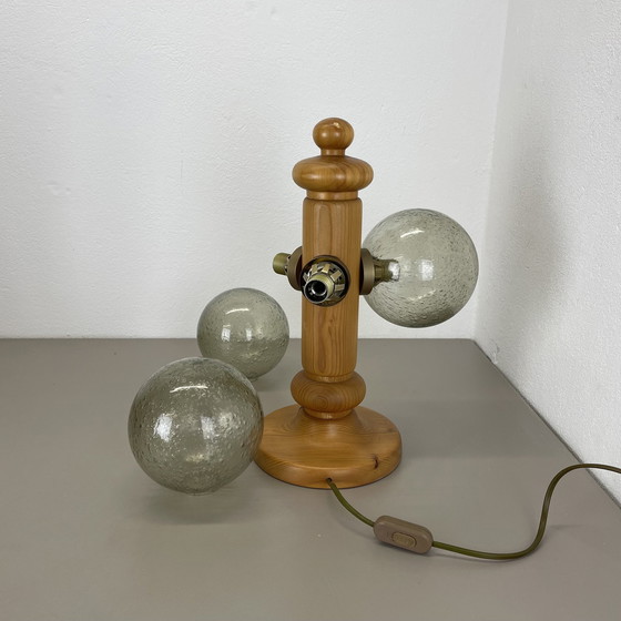 Image 1 of Große organische skulpturale Kiefer hölzerne Tischleuchte von Temde Lights, Deutschland 1970S