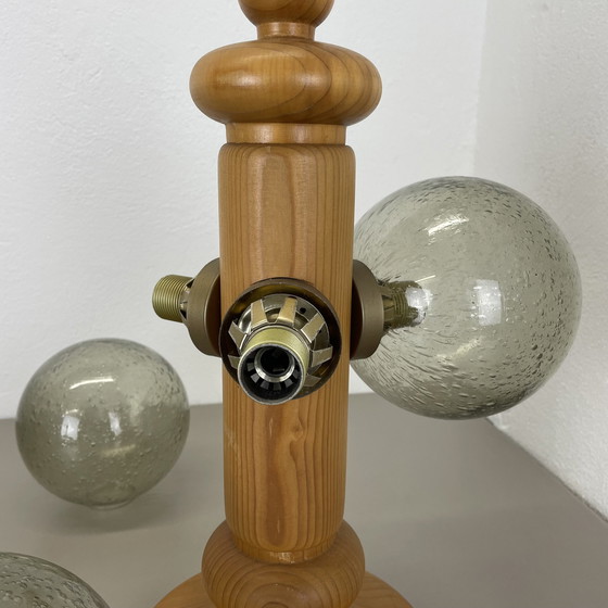 Image 1 of Große organische skulpturale Kiefer hölzerne Tischleuchte von Temde Lights, Deutschland 1970S