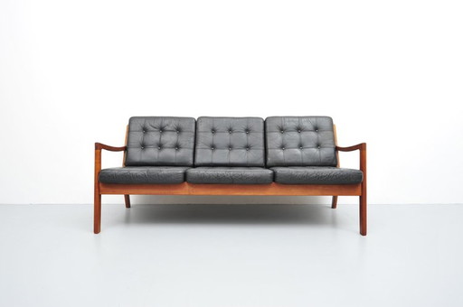 Ole Wanscher Senator Sofa In Teak Und Leder 1950Er