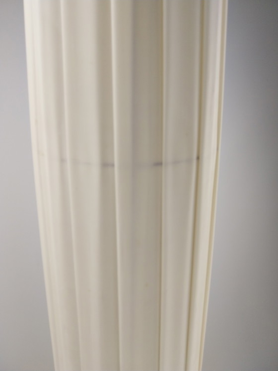 Image 1 of Bohemian Stehlampe aus plissiertem Stoff, Cocoon Stehlampe Japandi