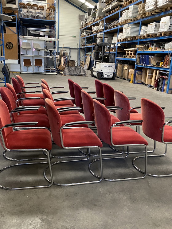 Image 1 of 31x Gebr van der Stroom Niederländische Originale Modell Gispen R413 Stühle