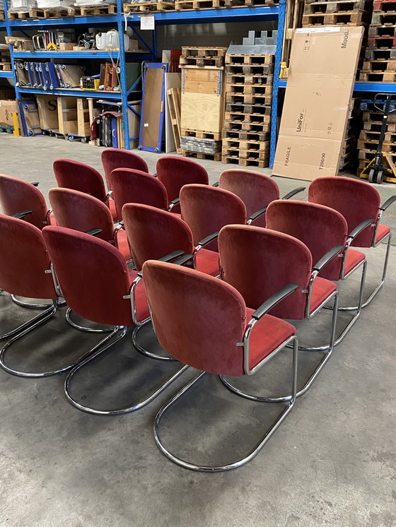 Image 1 of 31x Gebr van der Stroom Niederländische Originale Modell Gispen R413 Stühle