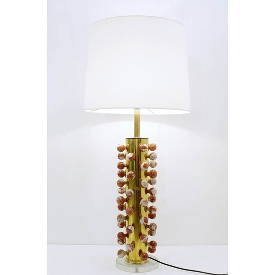Image 1 of Vintage Tischlampe aus Marmor und Messing, Italien