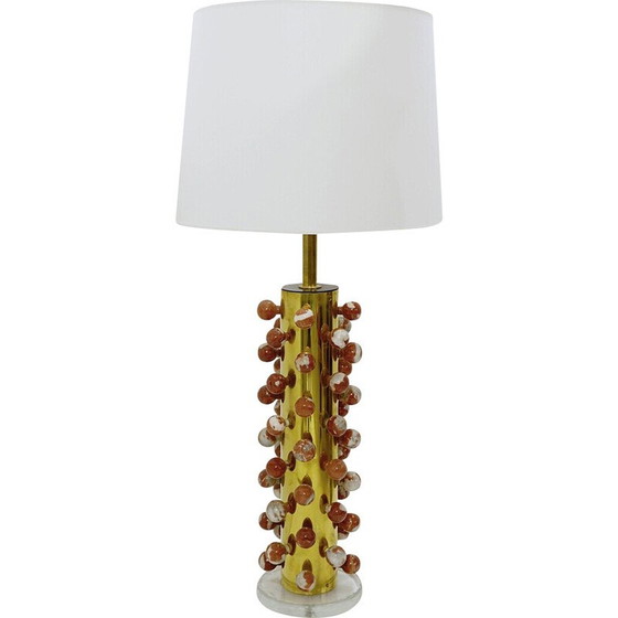 Image 1 of Vintage Tischlampe aus Marmor und Messing, Italien