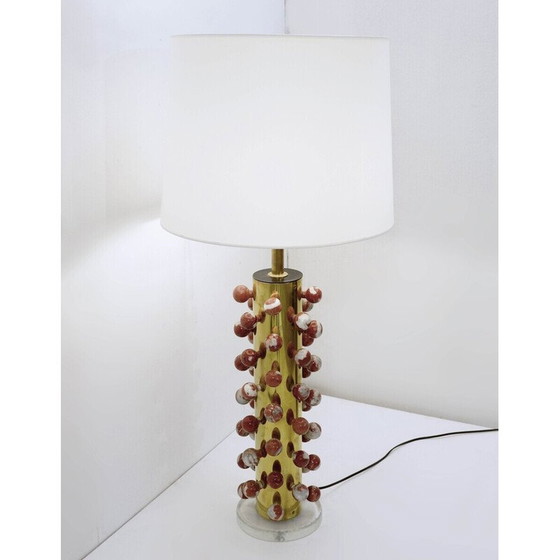 Image 1 of Vintage Tischlampe aus Marmor und Messing, Italien