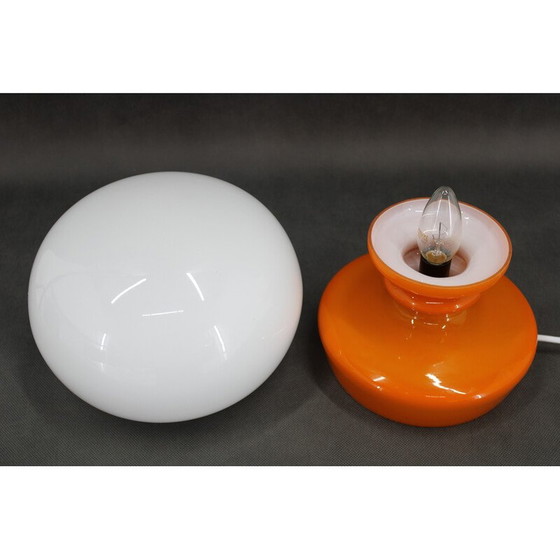 Image 1 of Orangefarbene Glaspilz-Tischlampe von Stepan Tabery, Tschechoslowakei 1970