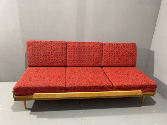 Image 1 of Klappsofa aus der Mitte des Jahrhunderts von Drevotvar, 1970er Jahre, Tschechoslowakei