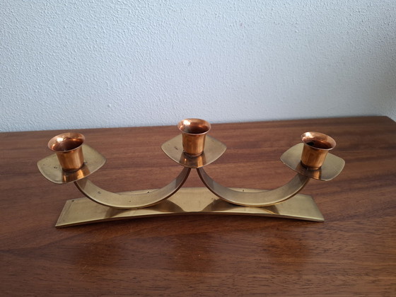 Image 1 of Vintage Messing Kupfer Kerzenständer