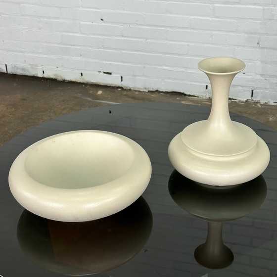 Image 1 of Italienische cremefarbene Keramikvase