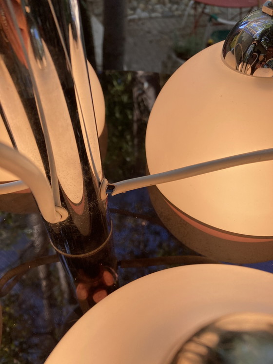 Image 1 of Italienischer Kronleuchter, Vintage, 4 Opaline Plexiglas, Space Age