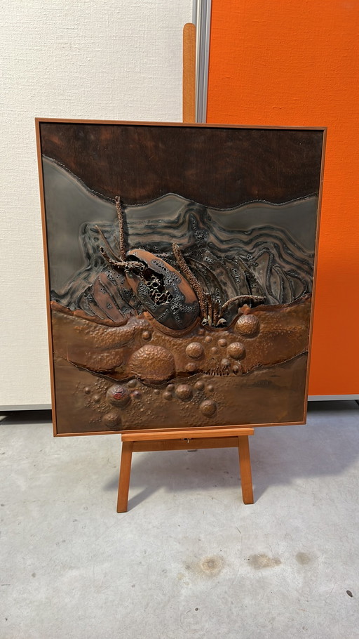Metallplastik von Willem Hopman aus den 1970er Jahren – kunst, Wood, Abstract