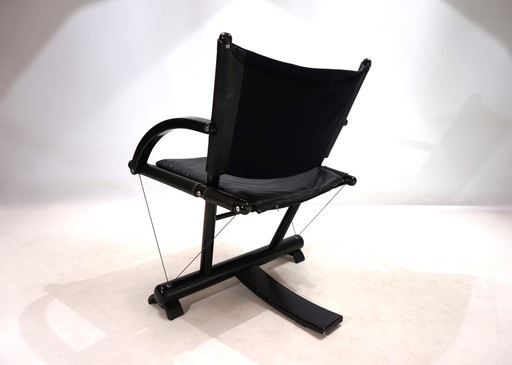 Weishäupl Werkstätten String Leather Lounge Chair, 1980