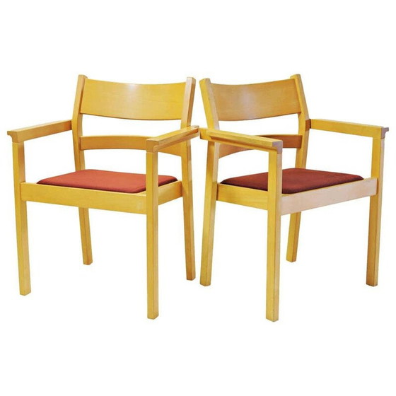 Image 1 of Paar alte Buchenholzsessel von Hans J. Wegner 1988