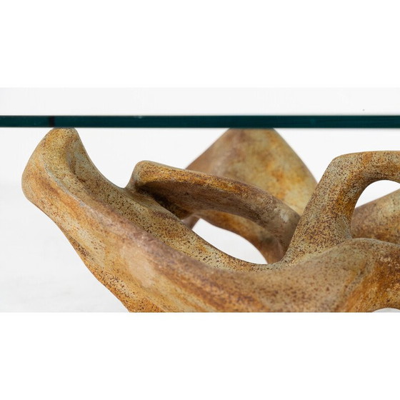 Image 1 of Vintage Couchtisch aus Glas und Beton von Claudio Trevi, 1970