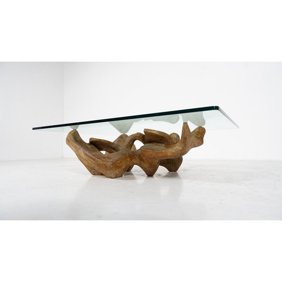 Image 1 of Vintage Couchtisch aus Glas und Beton von Claudio Trevi, 1970