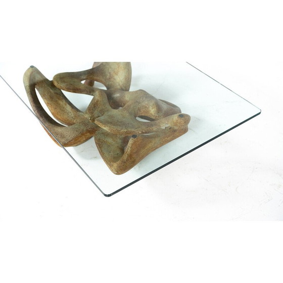 Image 1 of Vintage Couchtisch aus Glas und Beton von Claudio Trevi, 1970